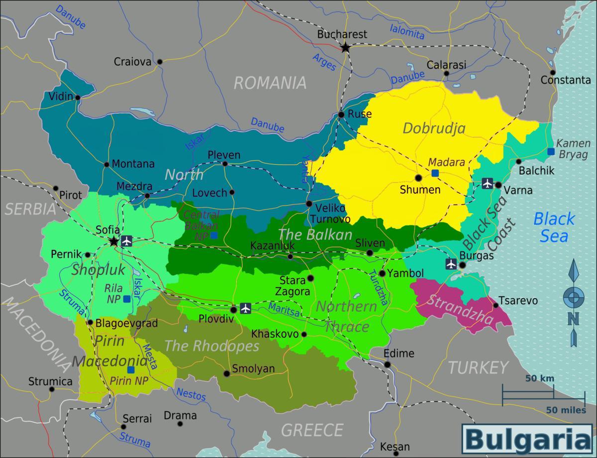 kaart Bulgaaria lennuväljadel