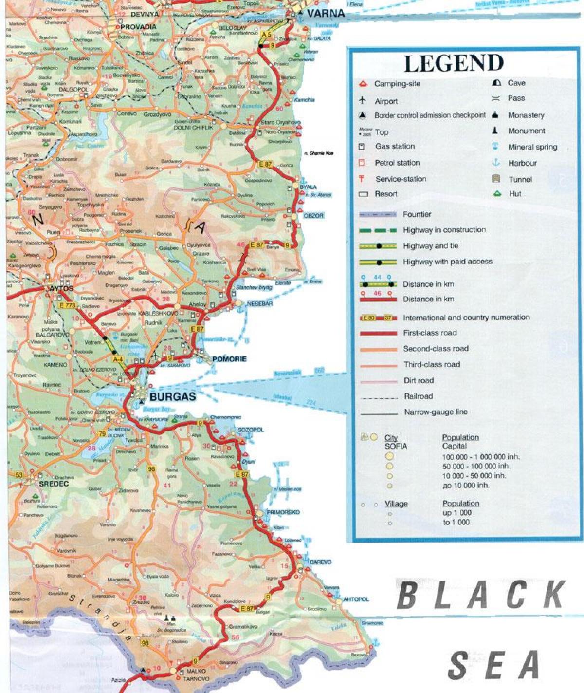 Bulgaaria musta mere ranniku kaart