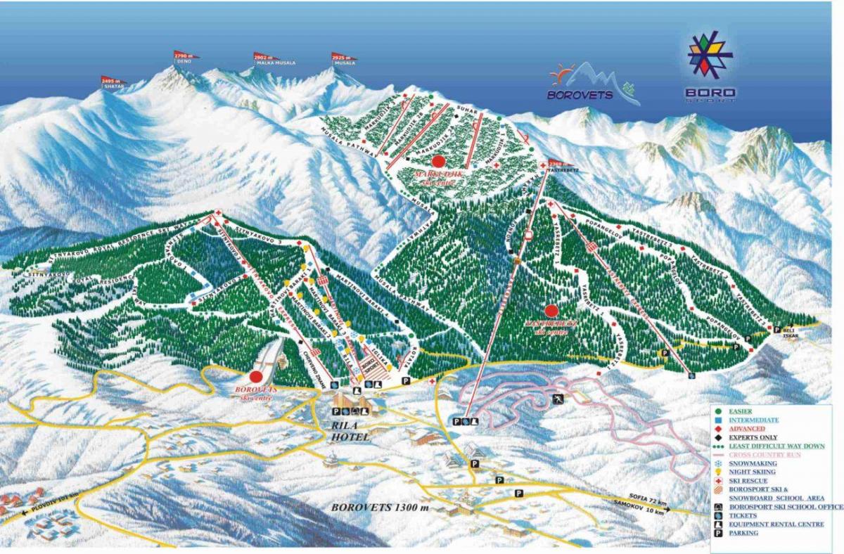 Bulgaaria ski kaart