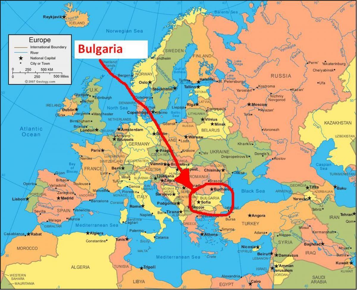 kaart Bulgaaria ümberkaudsed riigid