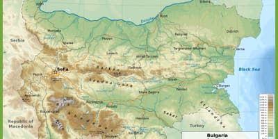 Bulgaaria topograafiline kaart