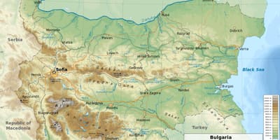 Kaart, geograafia Bulgaaria