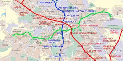 Kaart Bulgaaria metro