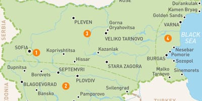 Bulgaaria piirkondade kaart