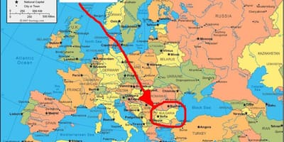 Kaart Bulgaaria ümberkaudsed riigid